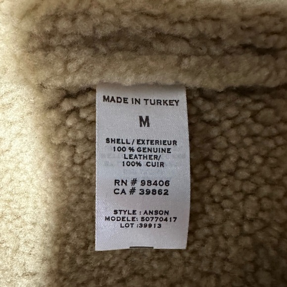 Theory Leather Sherpa Coat Medium - Picture 4 of 9